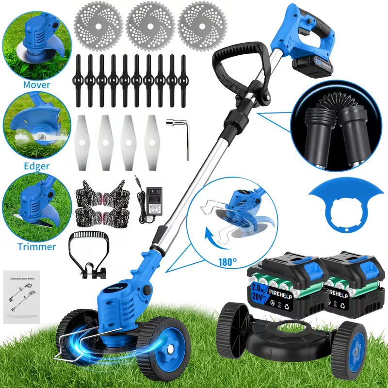 ZAVELLO™ 21V Cordless Electric Weed Wacker | 3-in-1 Lawn Trimmer, Edger & Garden Cutter with 3 Blades