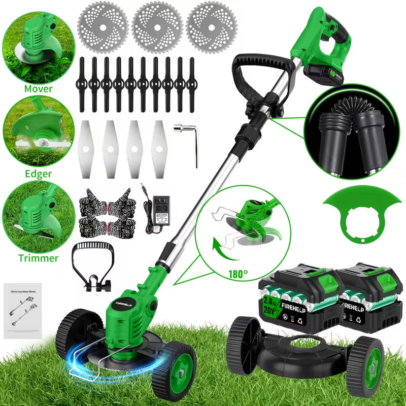 ZAVELLO™ 21V Cordless Electric Weed Wacker | 3-in-1 Lawn Trimmer, Edger & Garden Cutter with 3 Blades